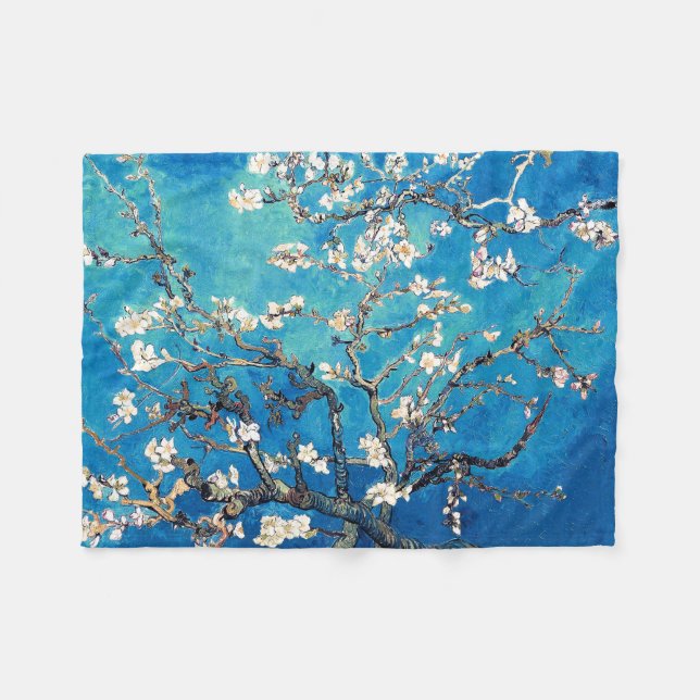 Van Gogh Almond Blommars klarturkos Fleecefilt (Framsidan (Horisontell))