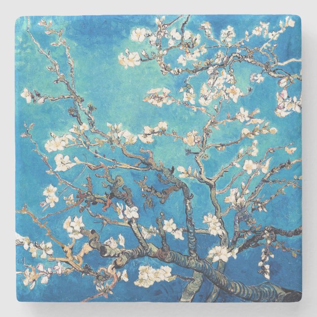 Van Gogh Almond Blommars klarturkos Stenunderlägg (Framsidan)