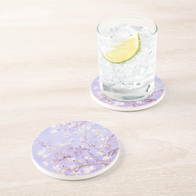 Van Gogh Almond Blommars LavenderSandstone Underlä Underlägg (Sidan)
