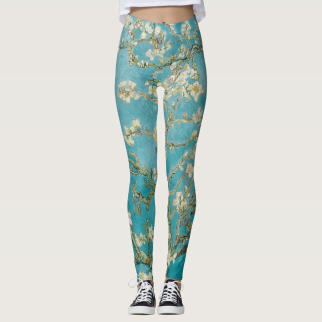 Van Gogh Almond Blommars/Lila/St. Remy Leggings (Framsida)