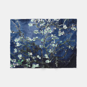 Van Gogh Almond Blommars Midnight Blue Fleecefilt