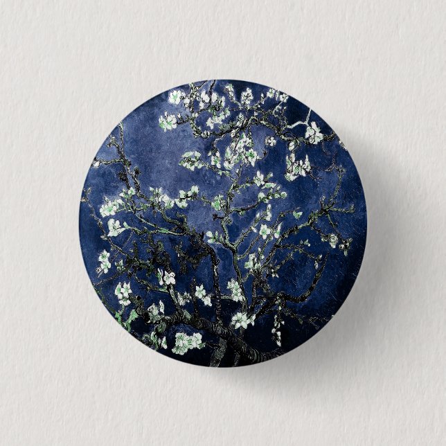 Van Gogh Almond Blommars Midnight Blue Knapp (Framsida)