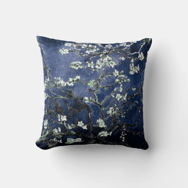 Van Gogh Almond Blommars Midnight Blue Kudde (Framsida)