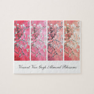 Van Gogh Almond Blommars Mörk Rosa Peach Gradient Pussel