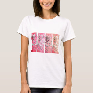 Van Gogh Almond Blommars Mörk Rosa Peach Gradient T Shirt
