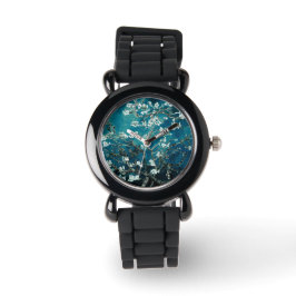Van Gogh Almond Blommars: Mörk Teal Armbandsur