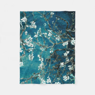Van Gogh Almond Blommars: Mörk Teal Fleecefilt