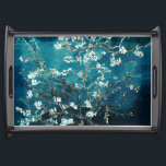 Van Gogh Almond Blommars: Mörk Teal Frukostbricka<br><div class="desc">Konstnär: Vincent Van Gogh Titel: Almond Blommars Altered by 2sötordDesigns/ PureVintage Kärlek</div>