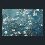 Van Gogh Almond Blommars: Mörk Teal Kökshandduk<br><div class="desc">Konstnär: Vincent Van Gogh Titel: Almond Blommars Altered by 2sötordDesigns/ PureVintage Kärlek</div>