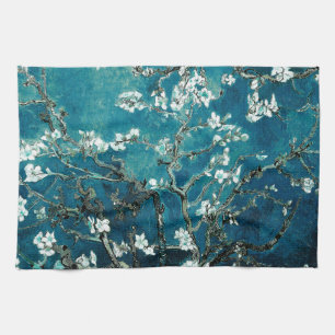 Van Gogh Almond Blommars: Mörk Teal Kökshandduk