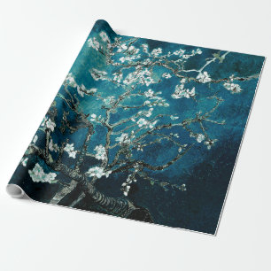 Van Gogh Almond Blommars: Mörk Teal Presentpapper