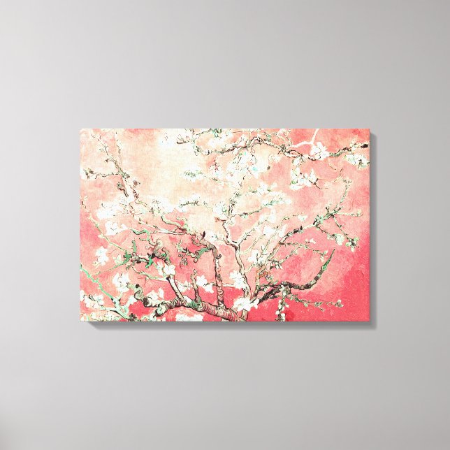 Van Gogh Almond Blommars peach Canvastryck (Framsida)