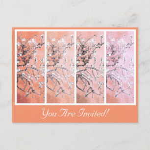 Van Gogh Almond Blommars Peach Rosa Inbjudan Vykort