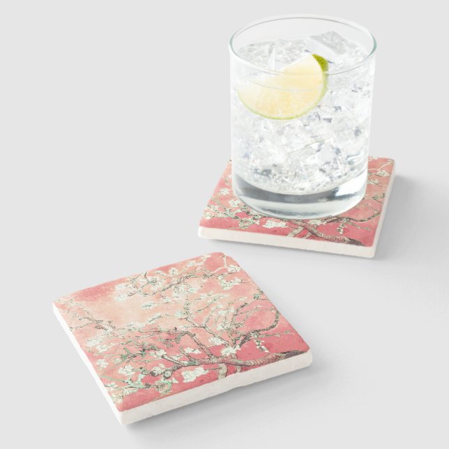 Van Gogh Almond Blommars Peach Stenunderlägg (Sidan)