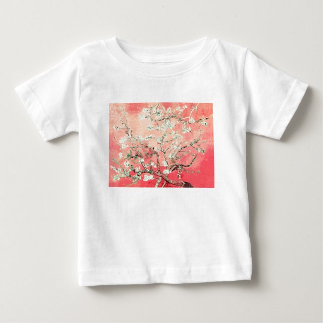 Van Gogh Almond Blommars Peach T Shirt (Framsida)