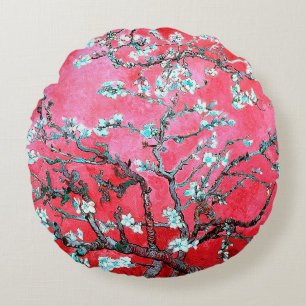 Van Gogh Almond Blommars Red blue Rund Kudde