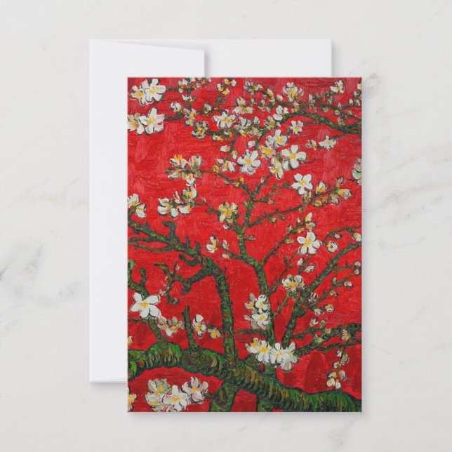Van Gogh Almond Blommars Red Inbjudningar (Framsida)