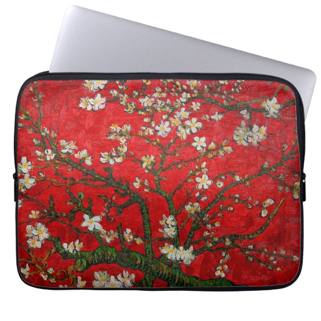 Van Gogh Almond Blommars Red Laptop Fodral (Framsidan)