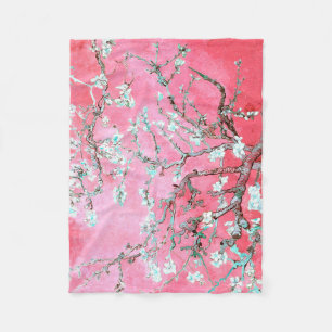 Van Gogh Almond Blommars rosa blue Fleecefilt
