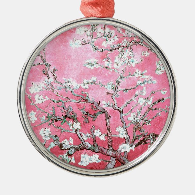 Van Gogh Almond Blommars Rosa Blue Julgransprydnad Metall (Framsidan)