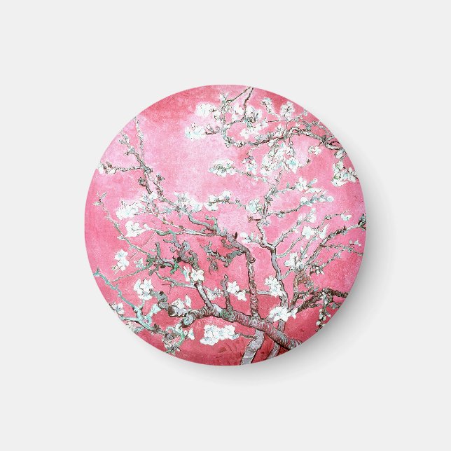 Van Gogh Almond Blommars Rosa Blue Magnet (Framsidan)