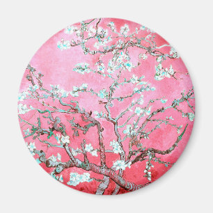 Van Gogh Almond Blommars Rosa Blue Magnet
