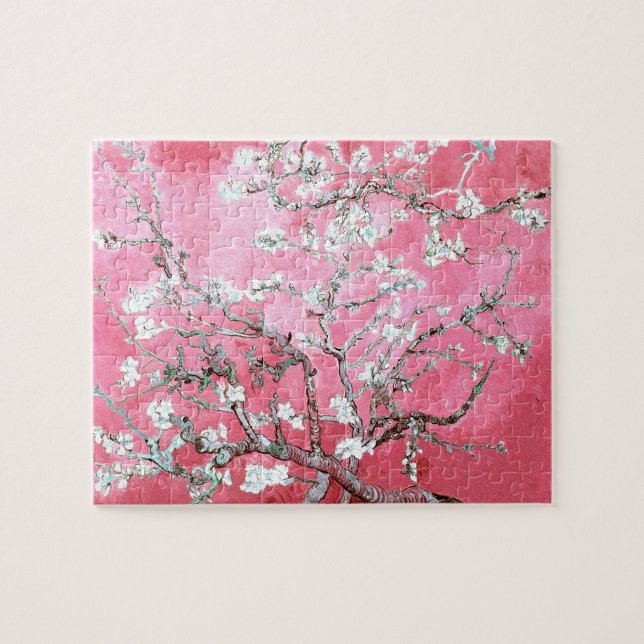 Van Gogh Almond Blommars Rosa Blue Pussel (Horisontell)