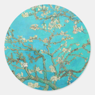 Van Gogh Almond Blommars Runt Klistermärke