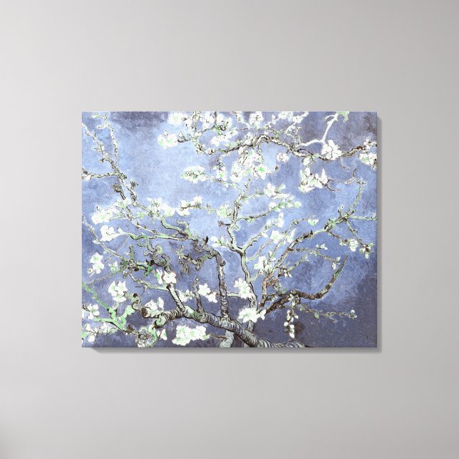 Van Gogh Almond Blommars Steel Blue Canvastryck (Framsida)