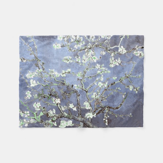 Van Gogh Almond Blommars Steel Blue Fleecefilt (Framsidan (Horisontell))