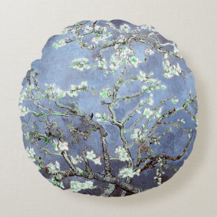 Van Gogh Almond Blommars Steel Blue Rund Kudde