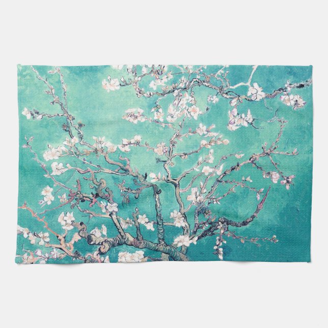 Van Gogh Almond Blommars Turcouise Kökshandduk (Horisontell)