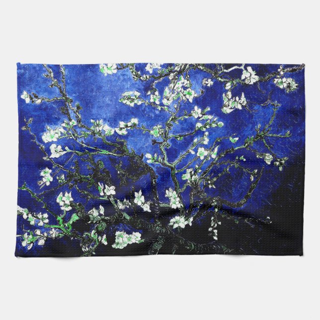 Van Gogh Almond Blommars vibrant blue Kökshandduk (Horisontell)