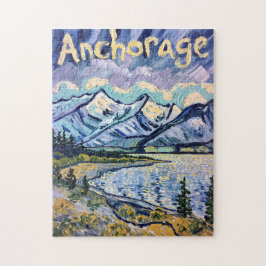 Van Gogh Anchorage Alaska Landskap Vintage Resa Pussel