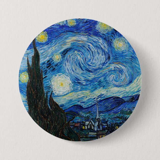 Van Gogh är Starry Natt Knapp (Framsida)