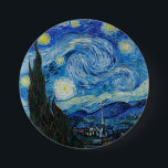 Van Gogh är Starry Natt Knapp<br><div class="desc">Starry Night av Vincent Van Gogh (1889)</div>