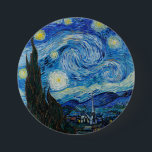Van Gogh är Starry Natt Knapp<br><div class="desc">Starry Night av Vincent Van Gogh (1889)</div>
