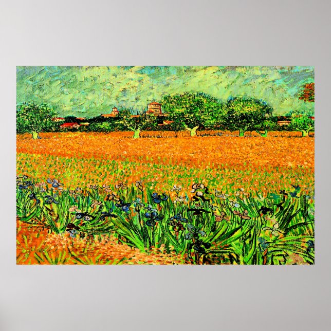 Van Gogh - Arles med Irises Poster (Framsidan)