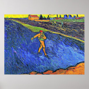 Van Gogh - Arles Sower Outskirts Poster