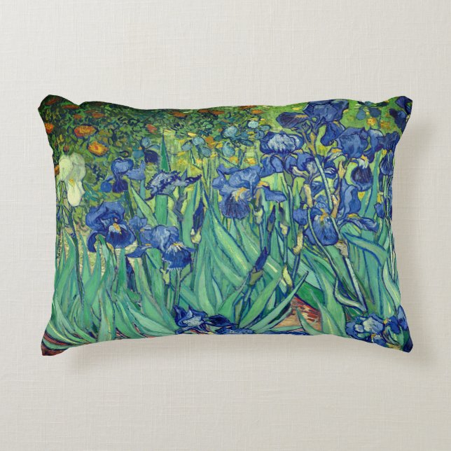Van Gogh Art Irises Prydnadskudde (Framsidan)