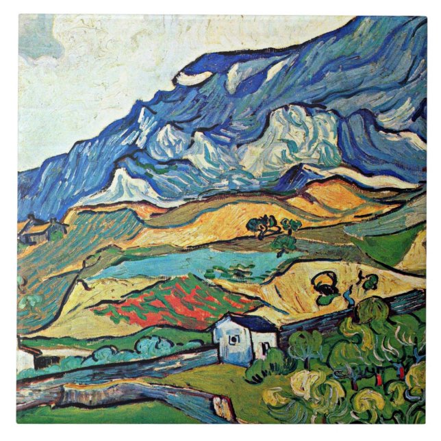 Van Gogh art - Les Alpelare Mountain Landscape Kakelplatta (Framsidan)