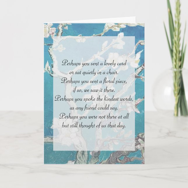 Van Gogh Art Sympathy Tack från familjen Kort (Framsida)