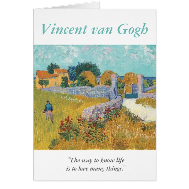Van Gogh Artist Quote Kärlek Många Sak Hälsningskort (Framsidan)