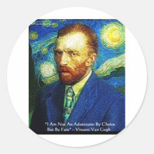 Van Gogh "Äventyrare Genom Ödet" Gåvor T-shirts Mu Runt Klistermärke