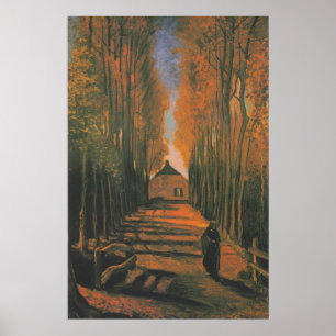 Van Gogh Avenue of Poplars i höstmålning Poster