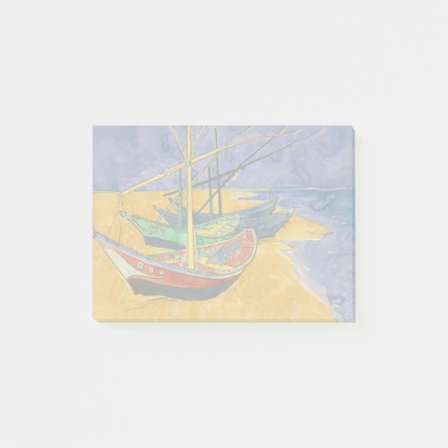 Van Gogh-båtar Impressionism Strand Post-it Block (Framsida)