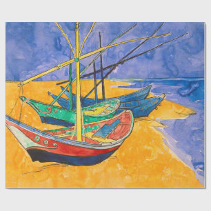 Van Gogh Båtar Impressionism Strand Presentpapper
