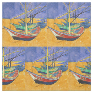 Van Gogh-båtar Impressionism Strand Tyg
