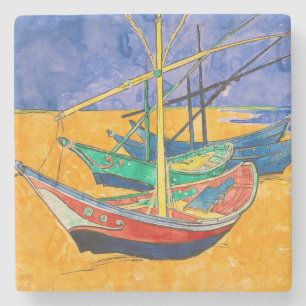 Van Gogh Båtar Impressionism Strand Underlägg Sten
