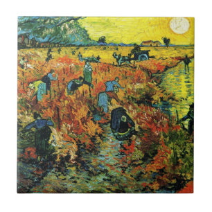 Van Gogh belägger med tegel röda vingårdar på Kakelplatta